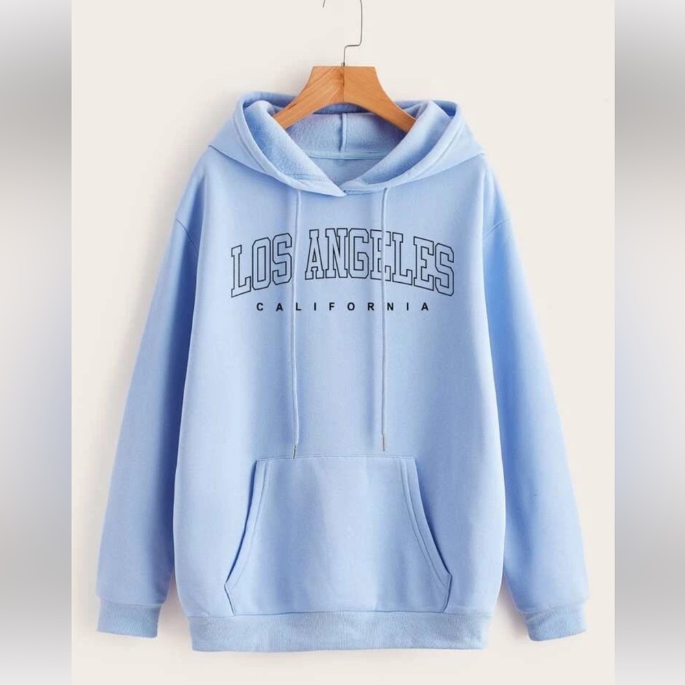 Light blue LOS ANGELES hoodie - size medium